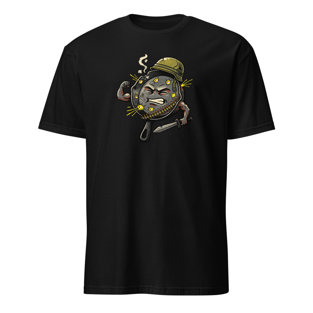 Heroic Skillet Battle Royale Halftone Pop Art Tee — black front view