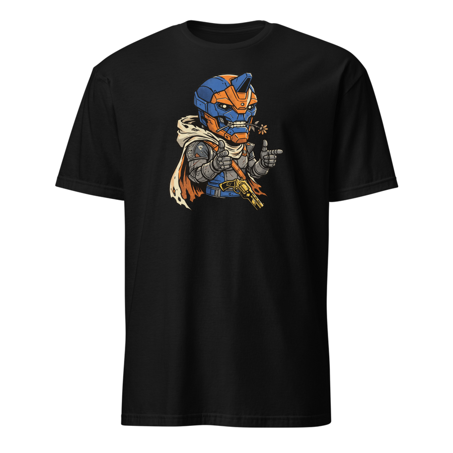 Wisecracking Exo Gunslinger Halftone Pop Art Tee