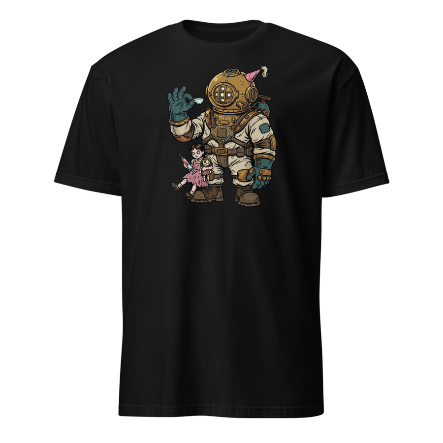 Deep Sea Diver Tea Party Comic Ink Graphic Tee