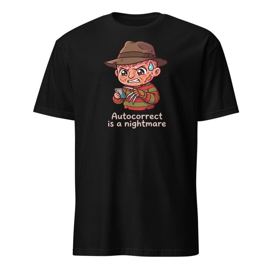 Chibi Slasher Autocorrect Nightmare Horror Parody Tee