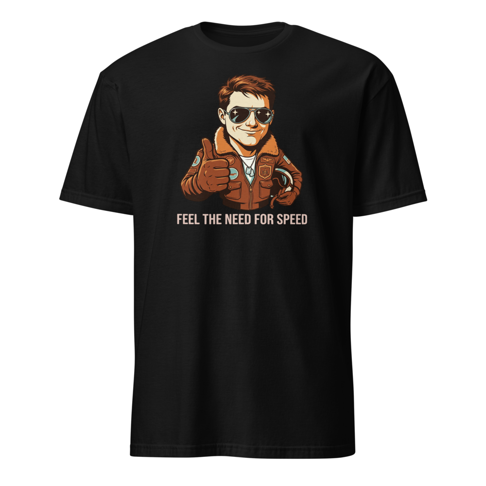 Retro Naval Aviator Need For Speed Travel Poster Tee — black front view
