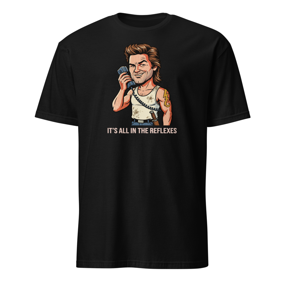 Reflexes Trucker CB Radio Halftone Pop Art Tee — black front view