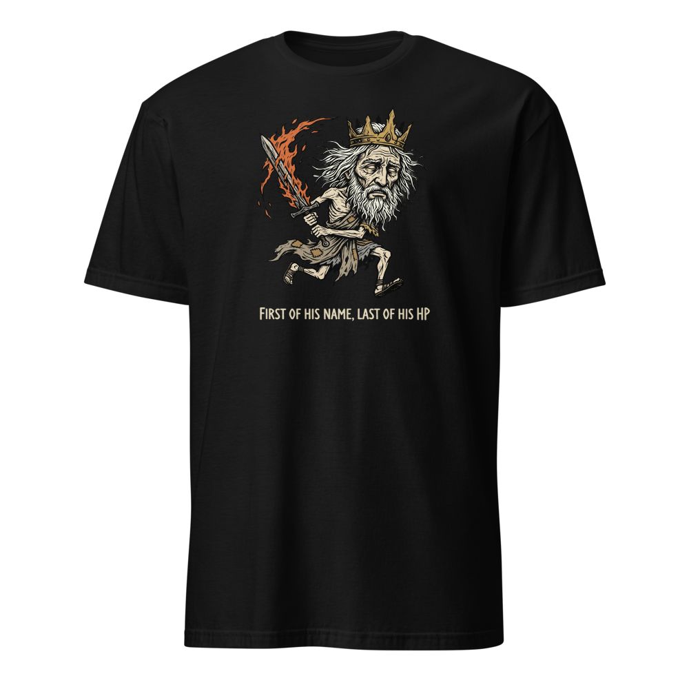 First Of His Name Last Of His HP Boss Tee — black front view