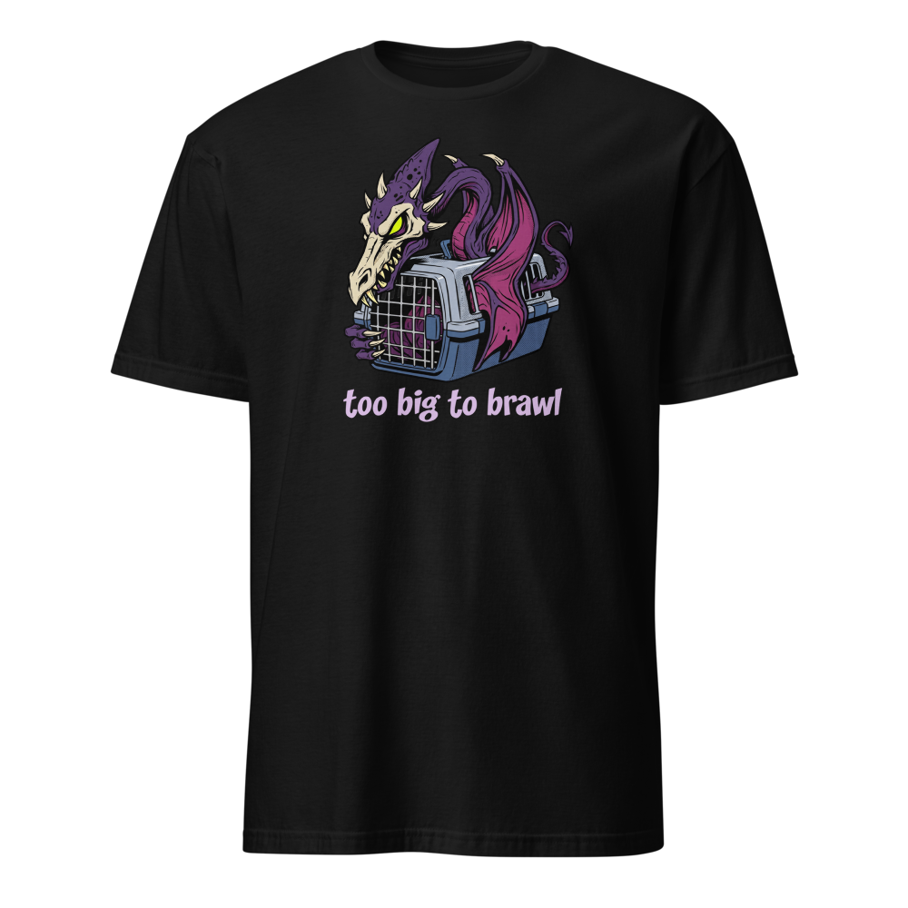 Too Big To Brawl Space Dragon Pet Carrier Tee — black front view