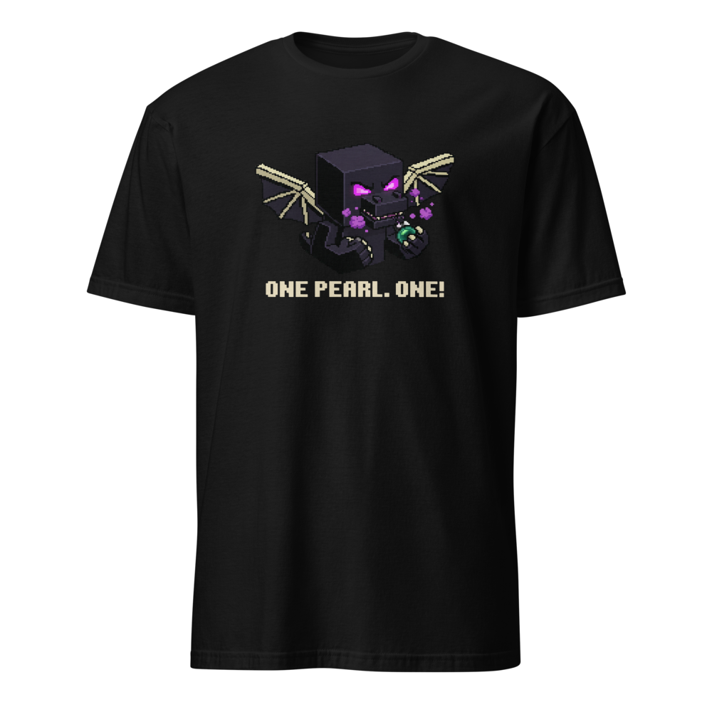 One Pearl Pixel Dragon Boss Tantrum Gamer Tee — black front view