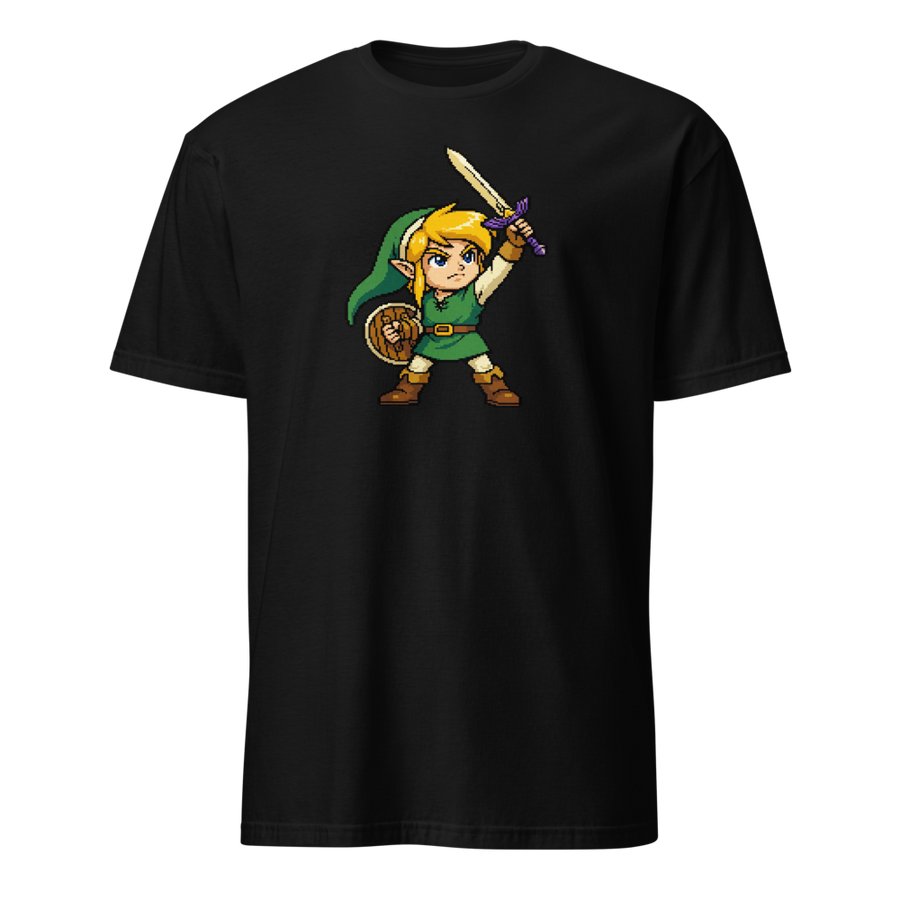 16-Bit Pixel Hero Sword Raise Retro Gamer Tee