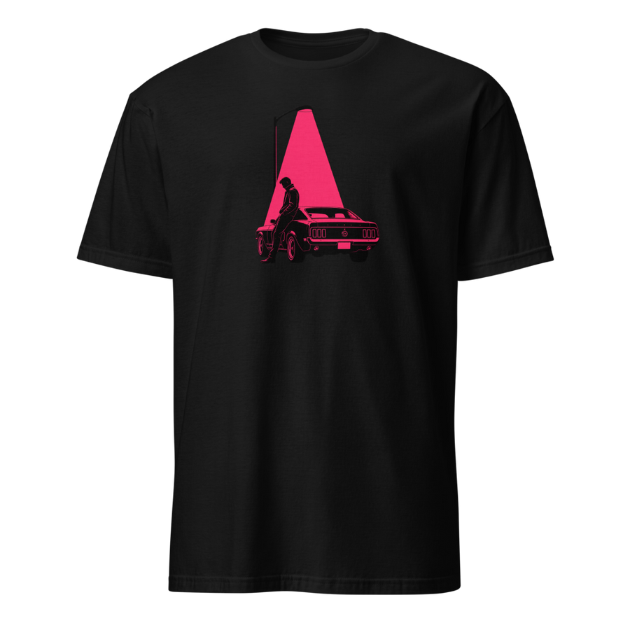 T-shirt Chauffeur Minuit Silhouette Muscle Car Neon Noir