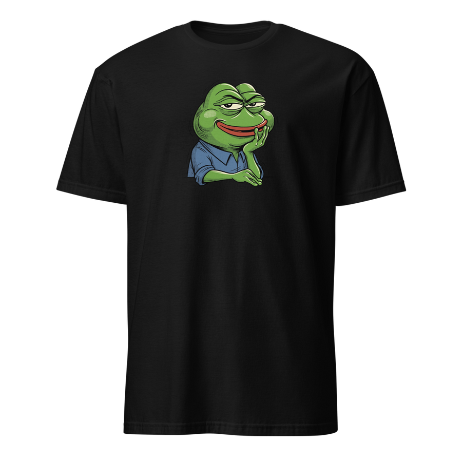 Smug Manga Frog Chin Rest Meme Graphic T-Shirt
