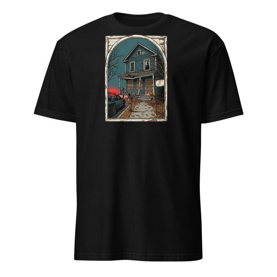Haunted House Halloween Night Screen Print Horror Tee