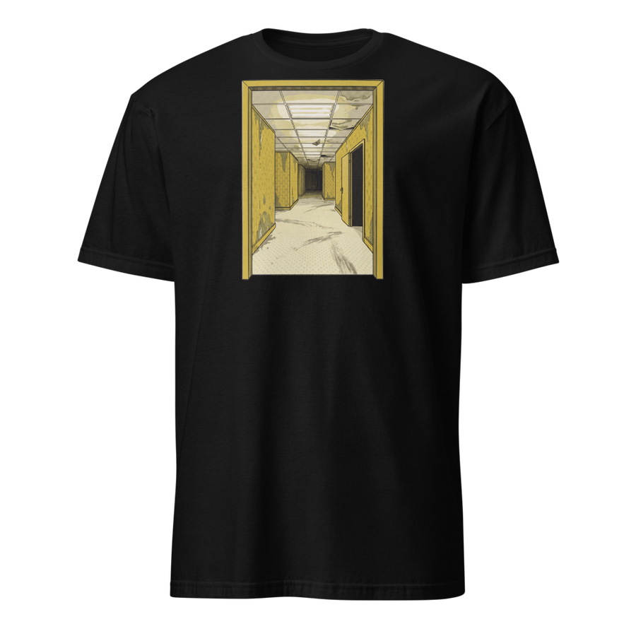 Yellow Liminal Hallway Endless Corridor Riso Tee