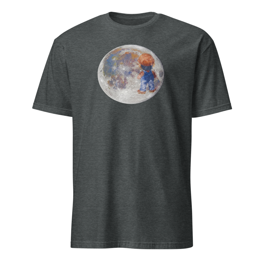 Lunar Plumber Hero Astrophotography Tee — Men's Basic Tee — dark heather front view