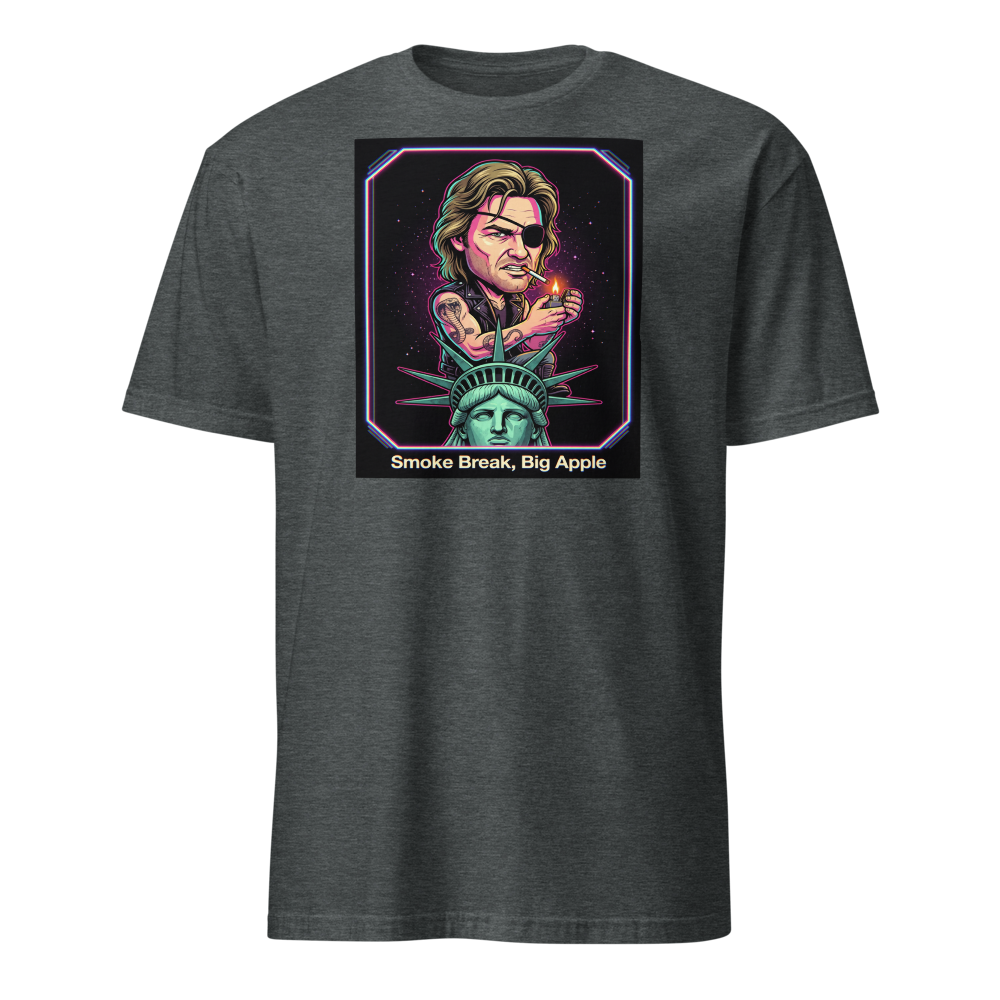 Eyepatch Antihero Smoke Break Big Apple Tee — dark heather front view