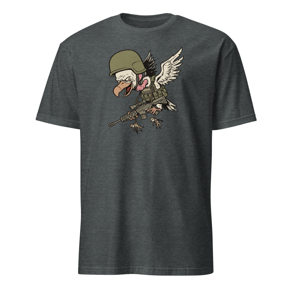 Third Party Vulture Battle Royale Gamer Tee — dark heather front view