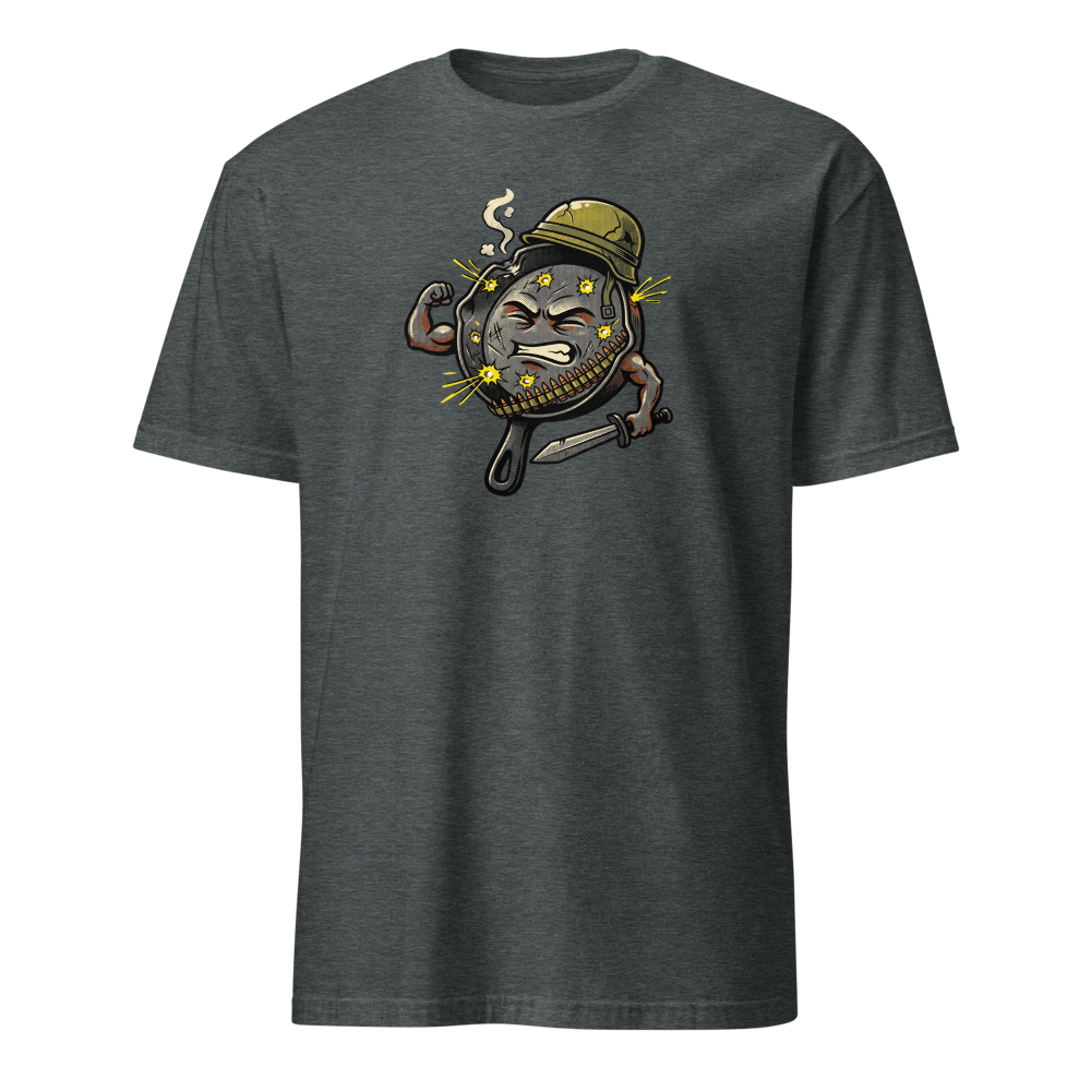 Heroic Skillet Battle Royale Halftone Pop Art Tee — dark heather front view