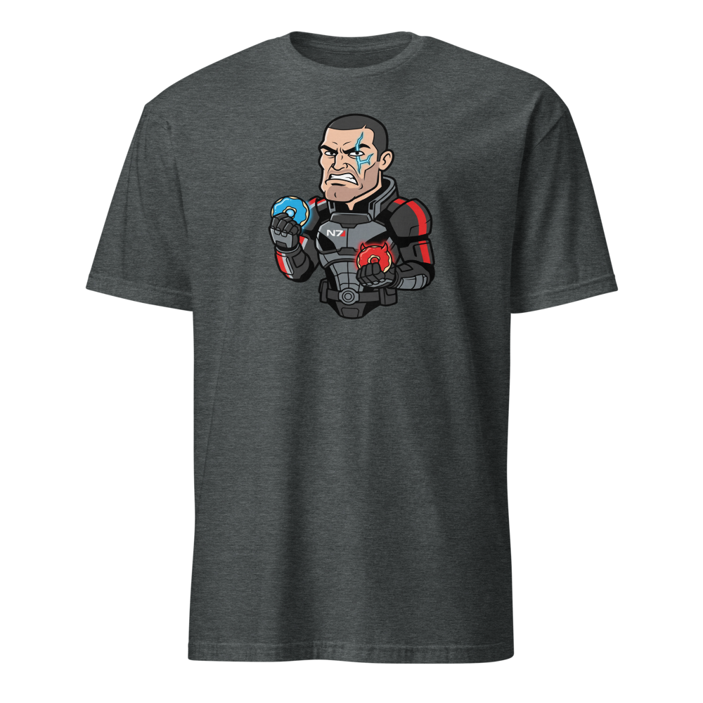 Paragon vs Renegade Donut Space Operative Tee — dark heather front view