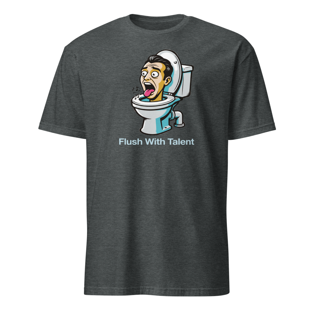 Opera Diva Toilet Stencil Meme Graphic Tee — dark heather front view