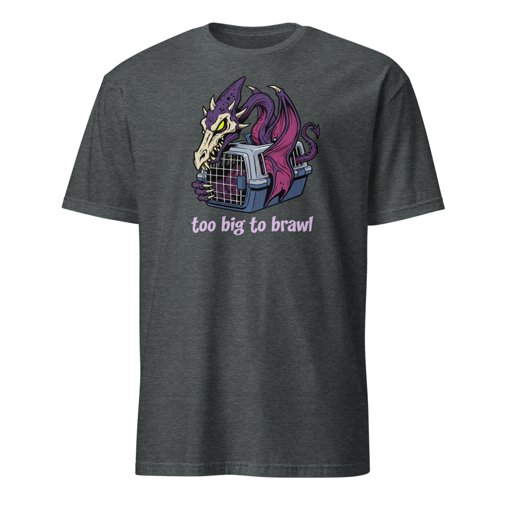 Too Big To Brawl Space Dragon Pet Carrier Tee — dark heather front view