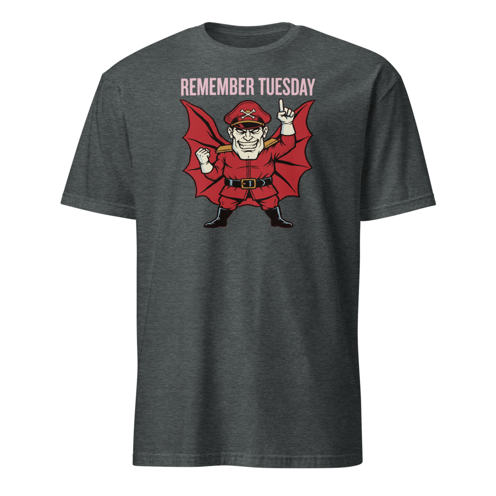 Remember Tuesday Cape Dictator Punk Boss Tee — dark heather front view