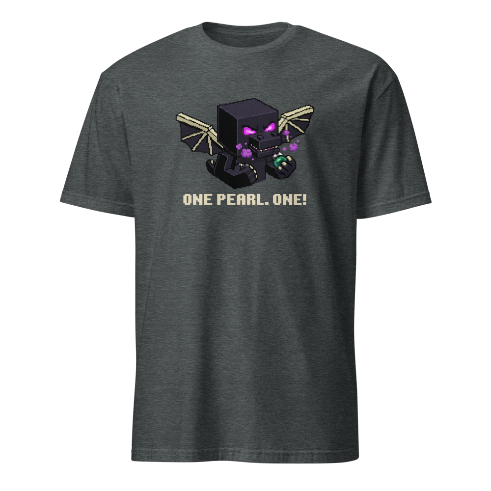 One Pearl Pixel Dragon Boss Tantrum Gamer Tee — dark heather front view