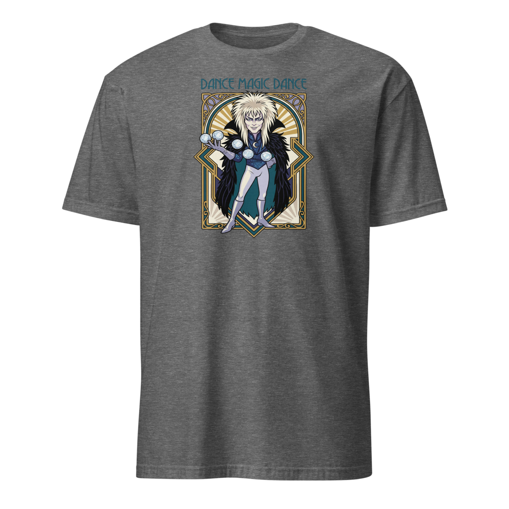 Glam Rock Goblin Wizard Crystal Ball Deco Tee — graphite heather front view