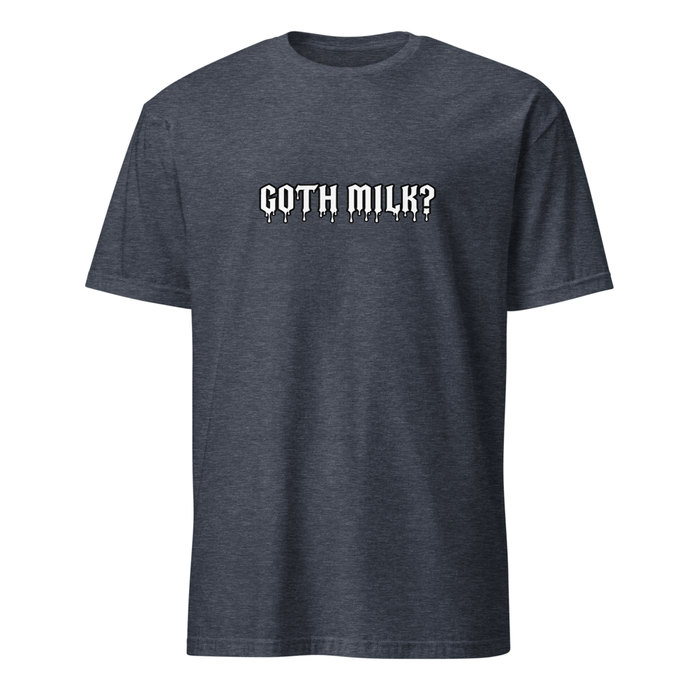 Goth Carton Parody Graphic Tee — Heather Navy front view