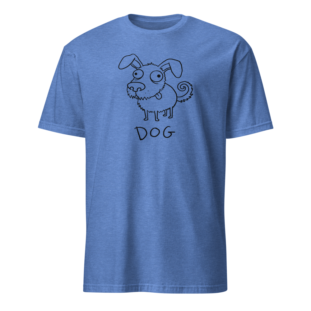 Bad Drawing Of A Dog Funny Doodle Tee — heather royal front view