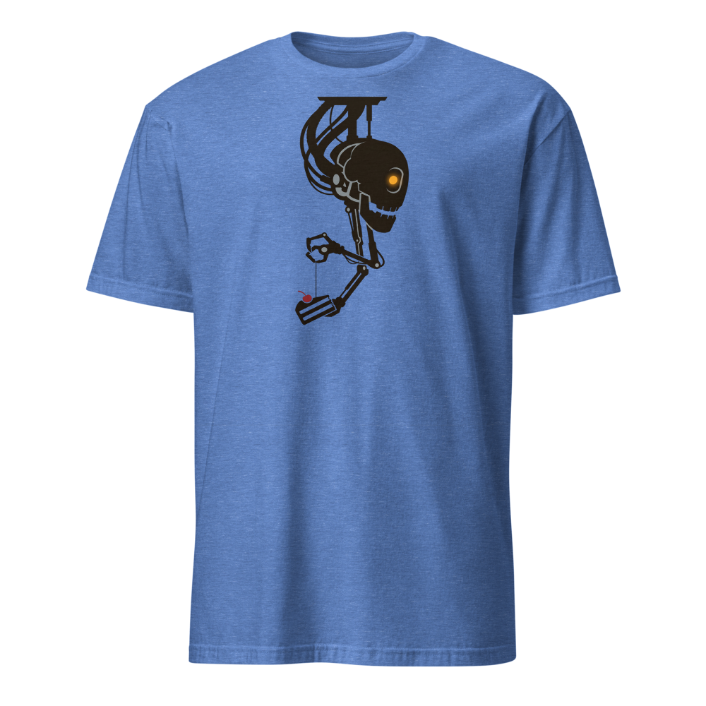 Sarcastic Ceiling AI Dangling Cake Silhouette Tee — Classic Tee — heather royal front view