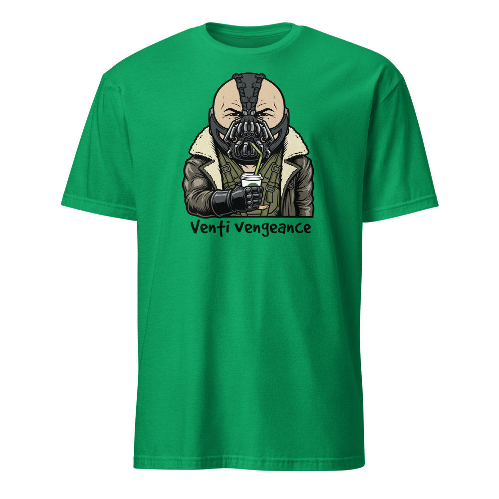 Venti Vengeance Masked Mercenary Latte Tee — Men's Basic Tee — irish green front view