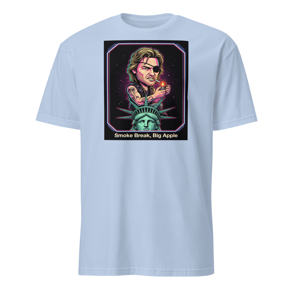 Eyepatch Antihero Smoke Break Big Apple Tee — light blue front view