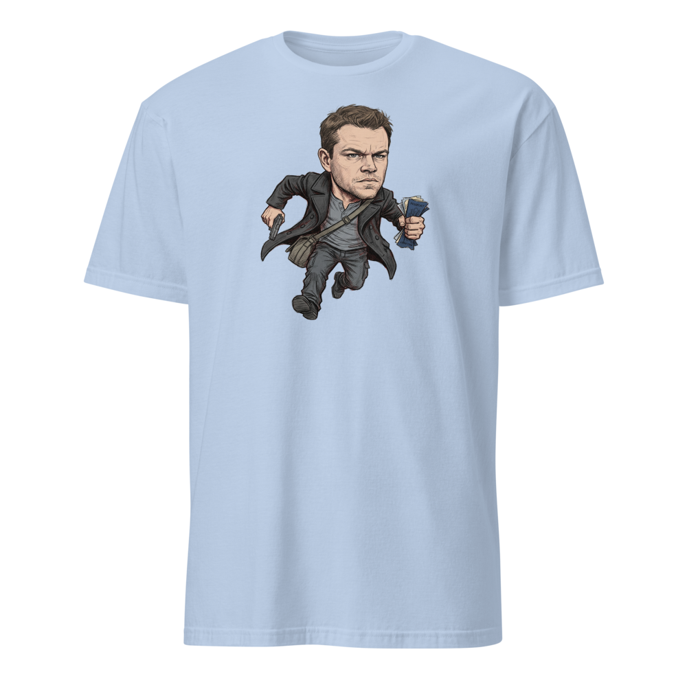 Rogue Agent Rooftop Sprint Pencil Sketch Tee — light blue front view