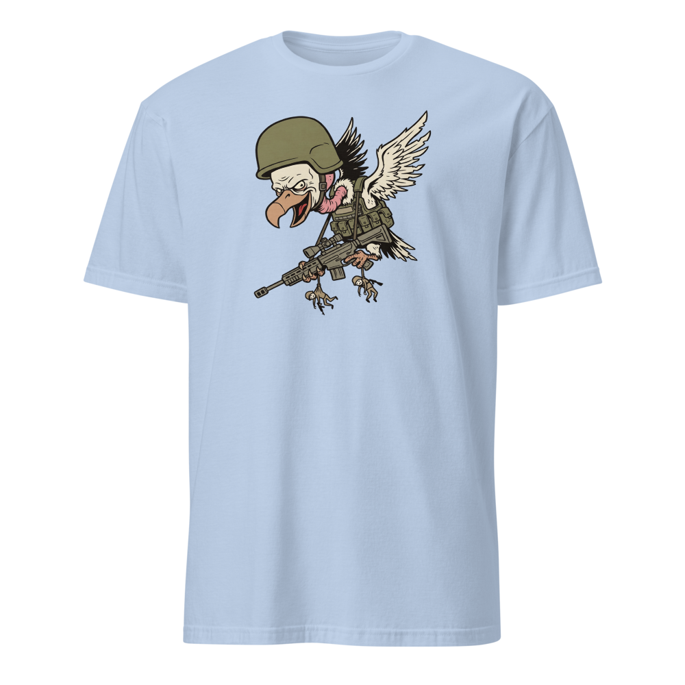 Third Party Vulture Battle Royale Gamer Tee — light blue front view