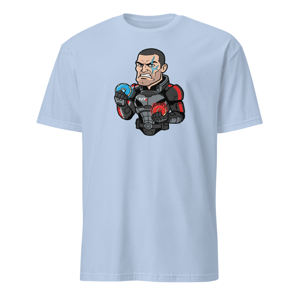 Paragon vs Renegade Donut Space Operative Tee — light blue front view