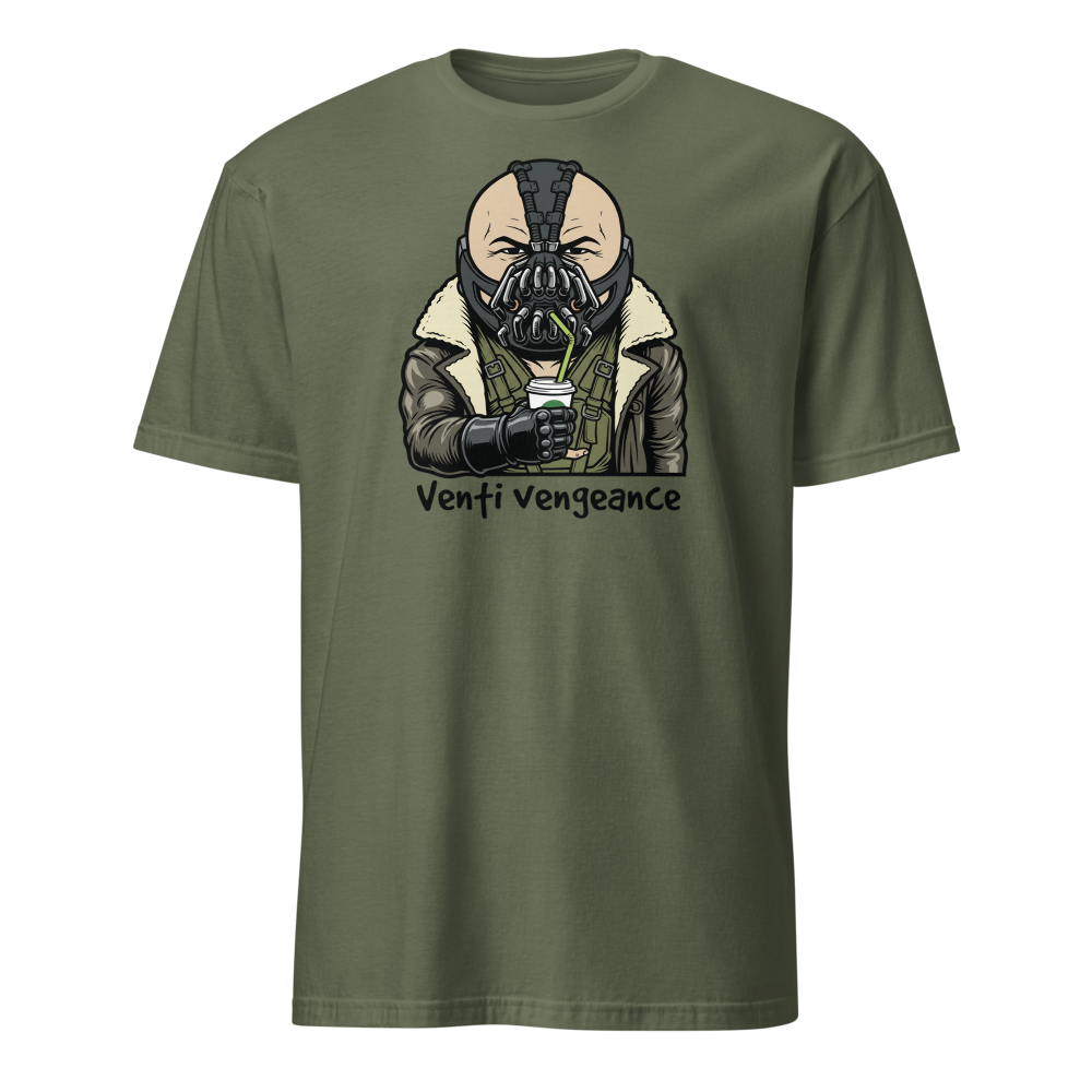 Venti Vengeance Masked Mercenary Latte Tee — Men's Basic Tee — military green front view