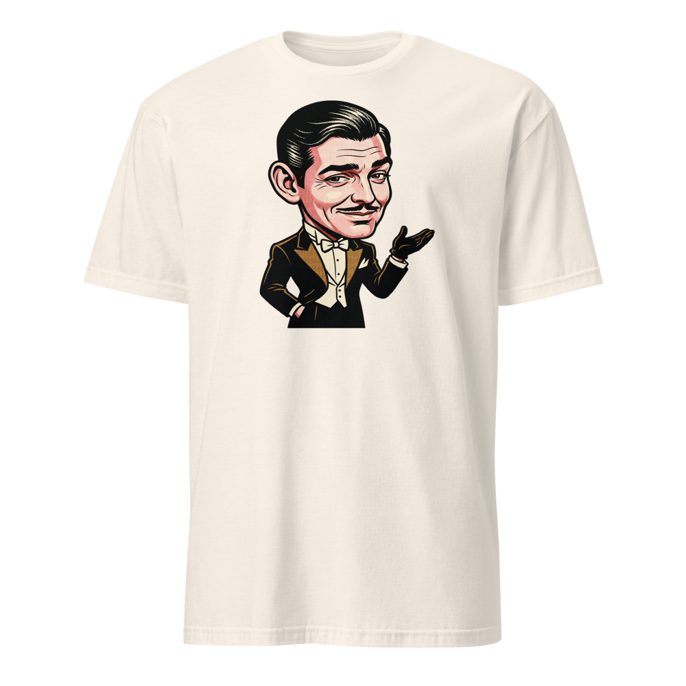 Old Hollywood Smirking Gentleman Pop Art Tee — natural front view