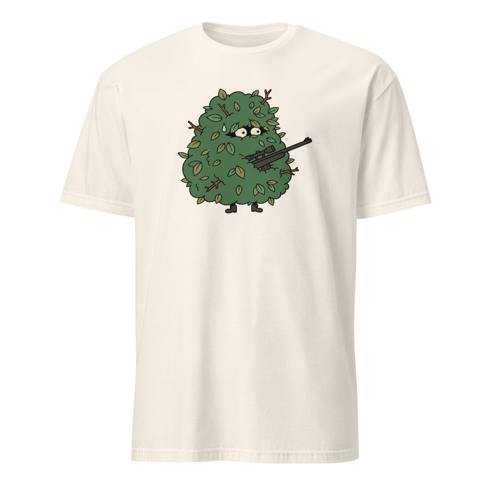 Bush Camper Sniper Battle Royale Gamer Tee — natural front view