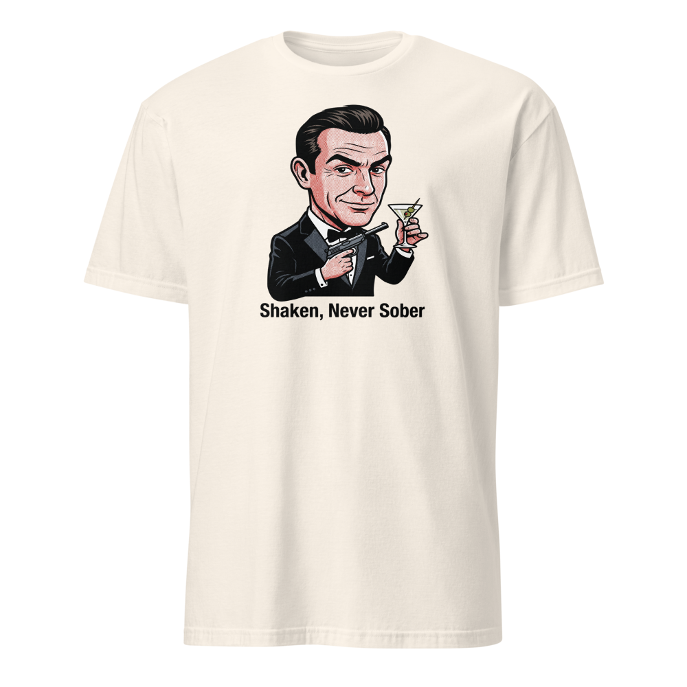 Pop Art Super Spy Martini Tuxedo Tee — Classic Tee — natural front view