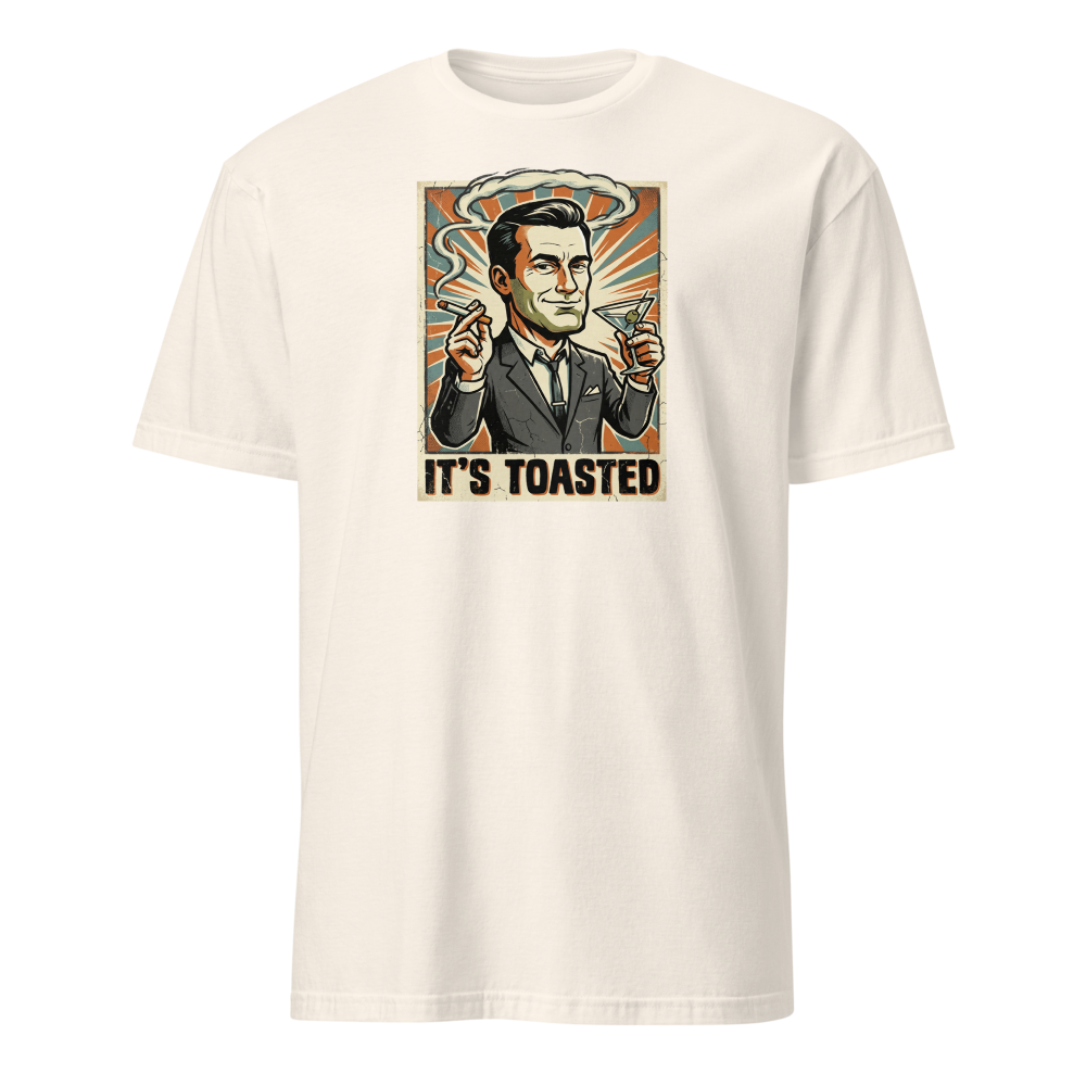It's Toasted Sixties Ad Man Martini Propaganda Tee — natural front view