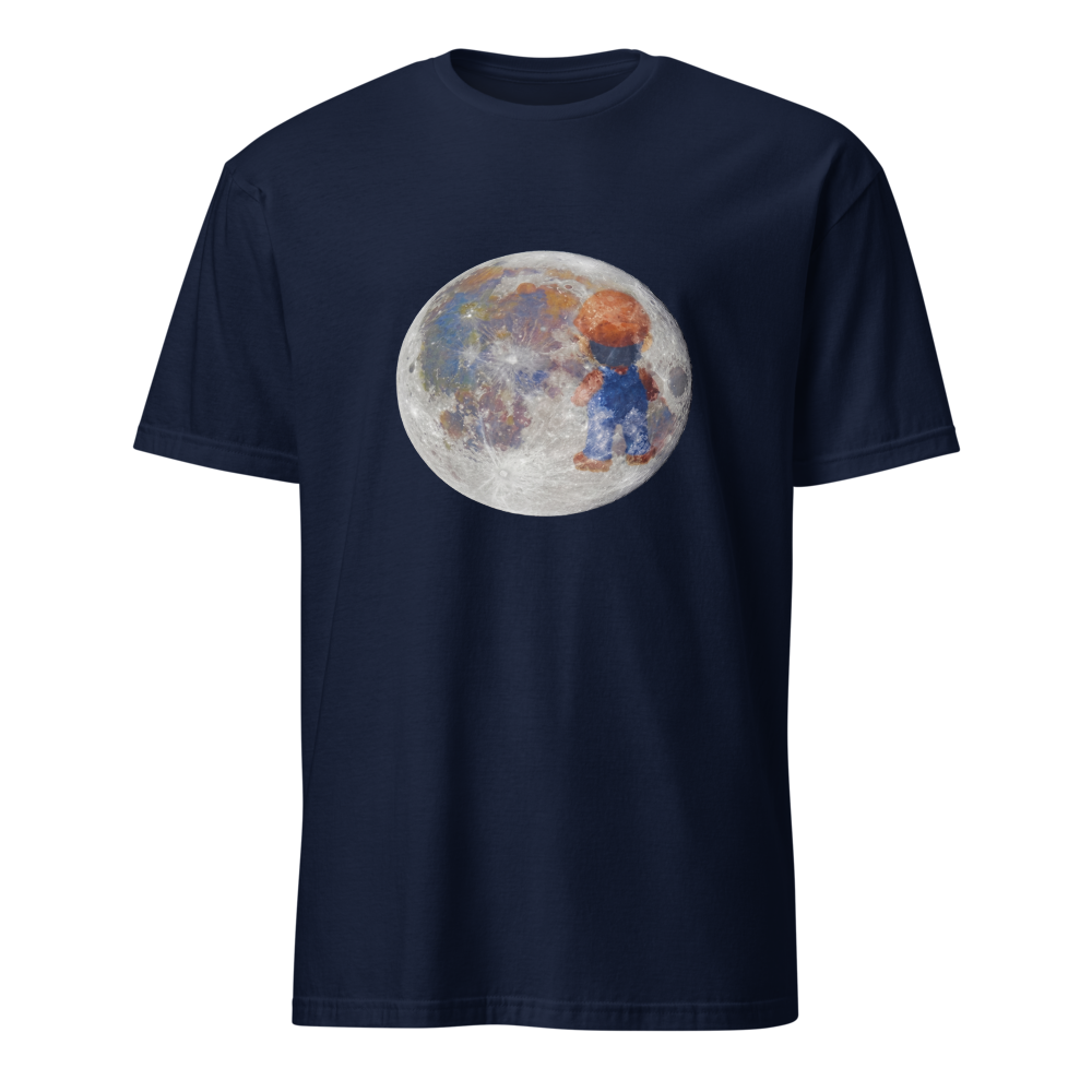 Lunar Plumber Hero Astrophotography Tee — Men's Basic Tee — navy front view