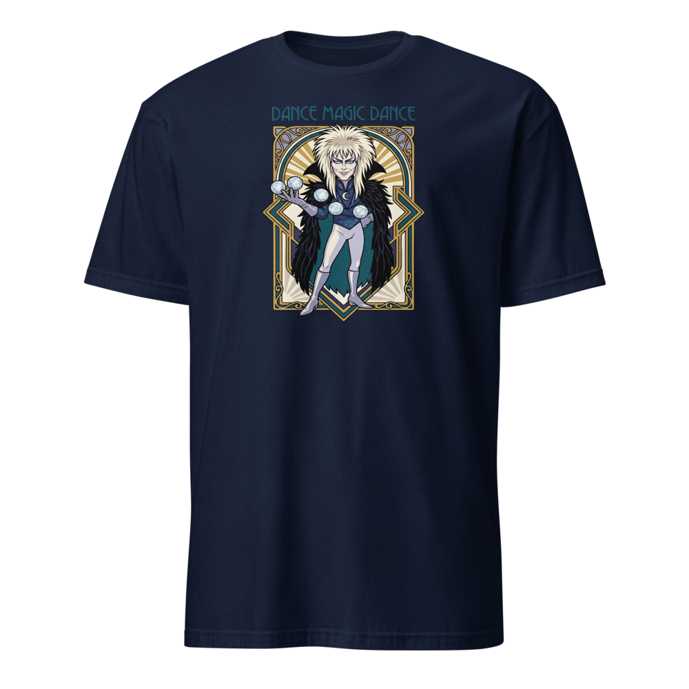 Glam Rock Goblin Wizard Crystal Ball Deco Tee — Men's Basic Tee — navy front view
