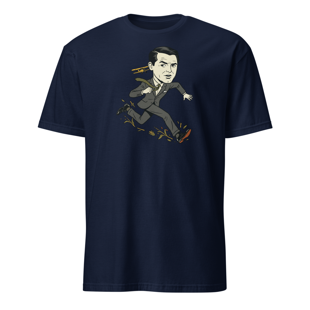 Dapper Fugitive Crop Duster Chase Vintage Movie Tee — navy front view