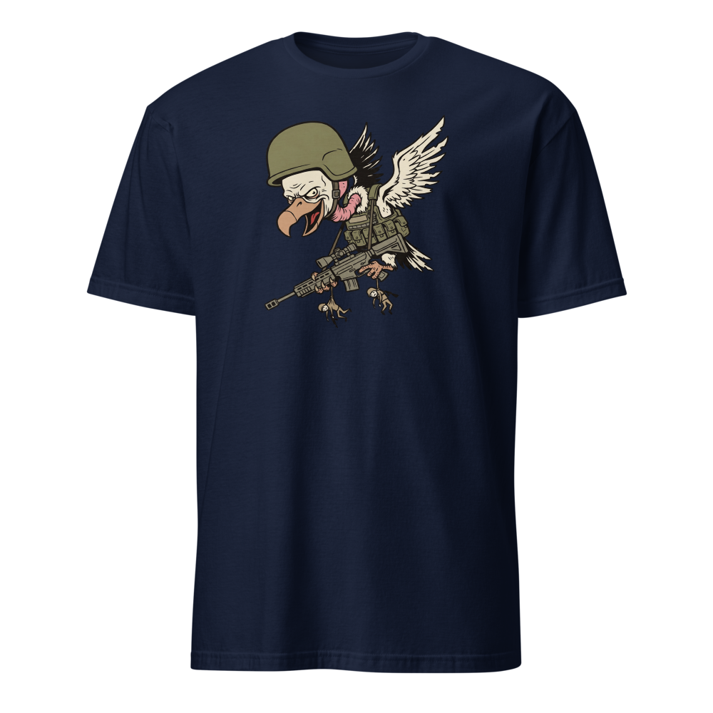 Third Party Vulture Battle Royale Gamer Tee — navy front view