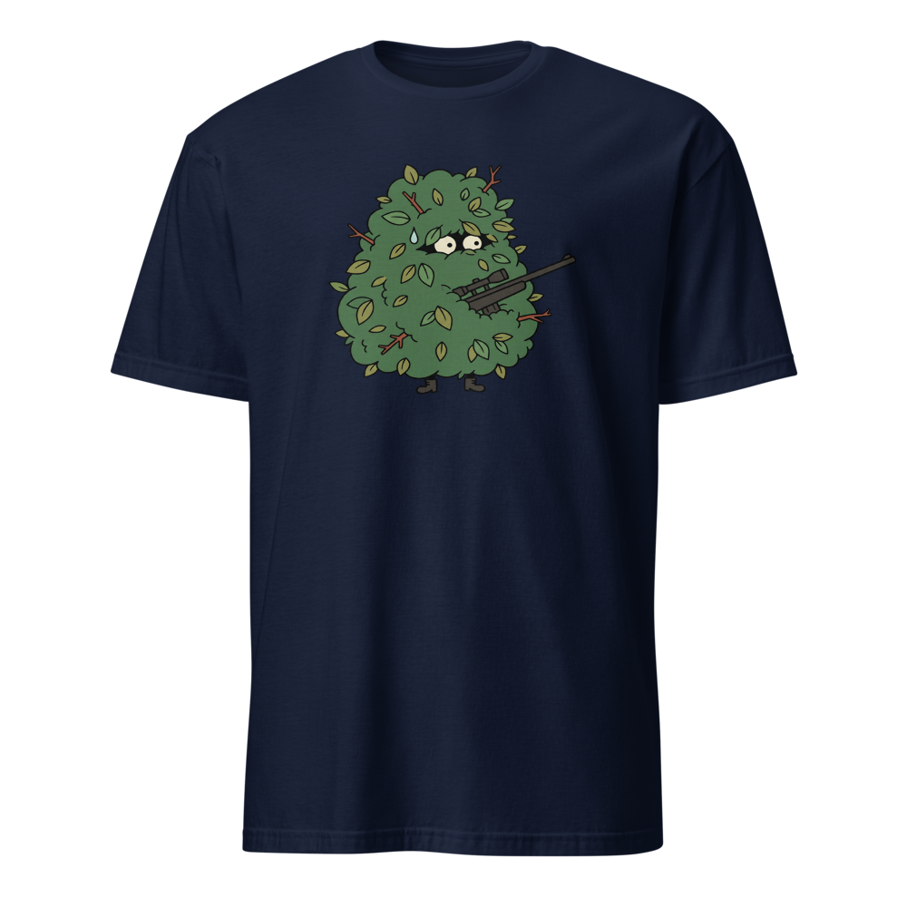 Bush Camper Sniper Battle Royale Gamer Tee — navy front view