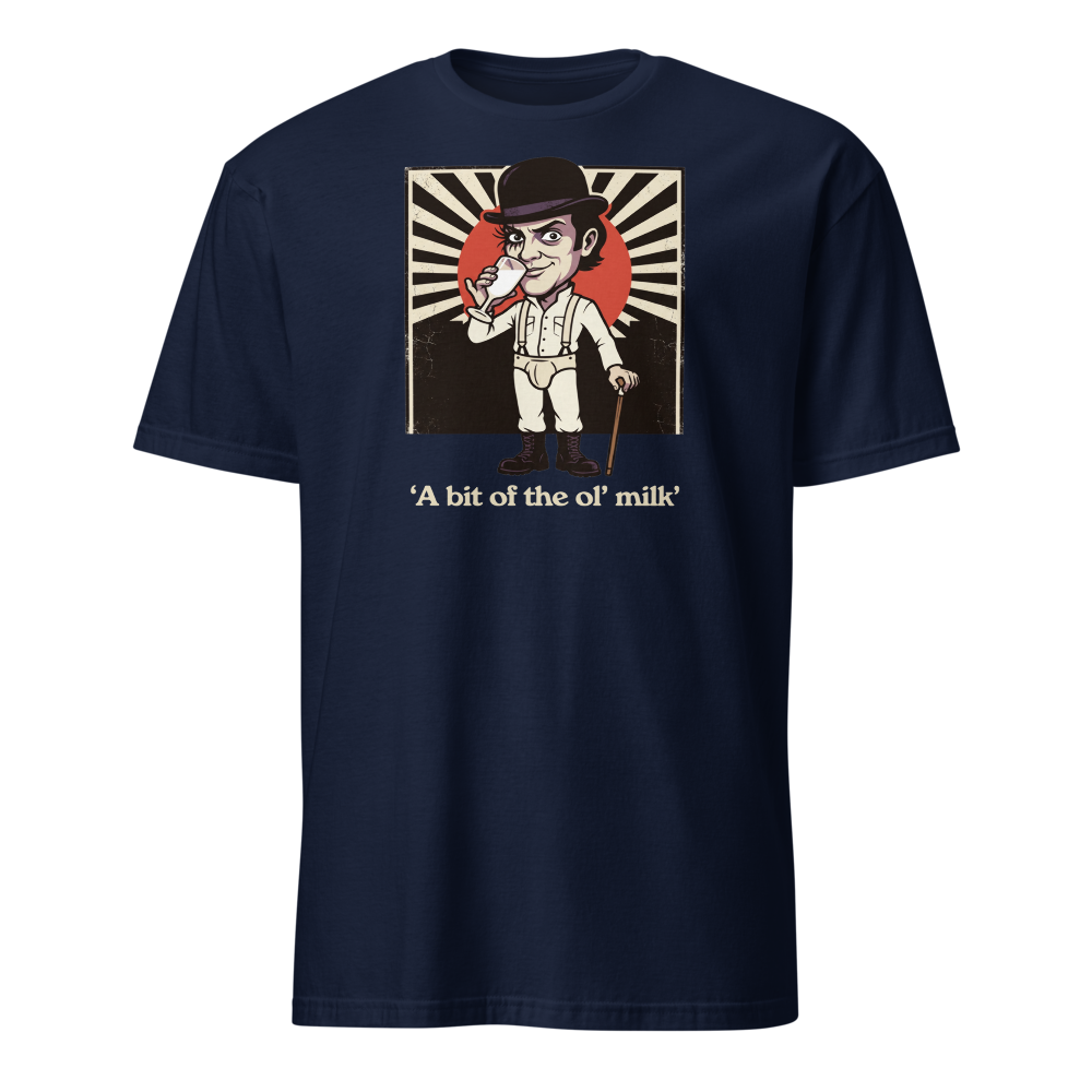 Milk Bar Droog Propaganda Screenprint Tee — navy front view