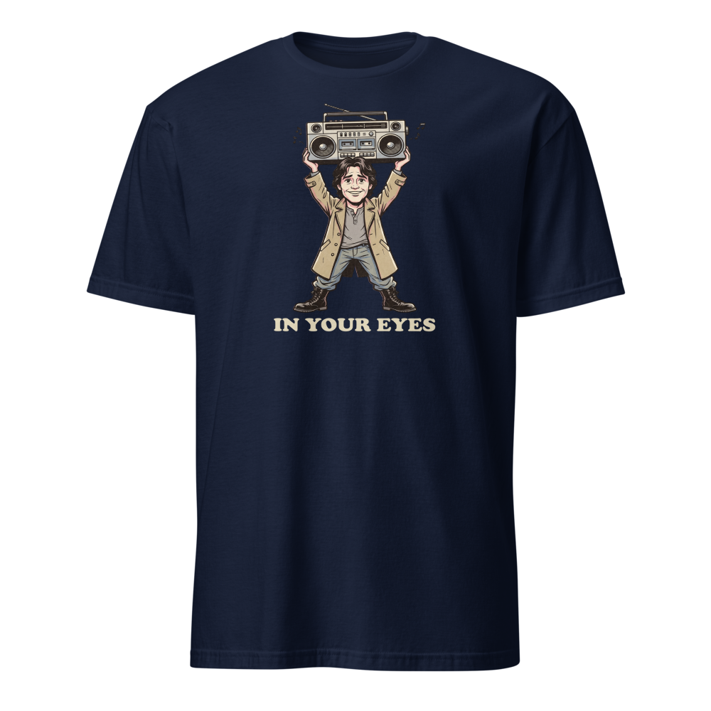 Lovestruck Boom Box Serenade Risograph Tee — navy front view