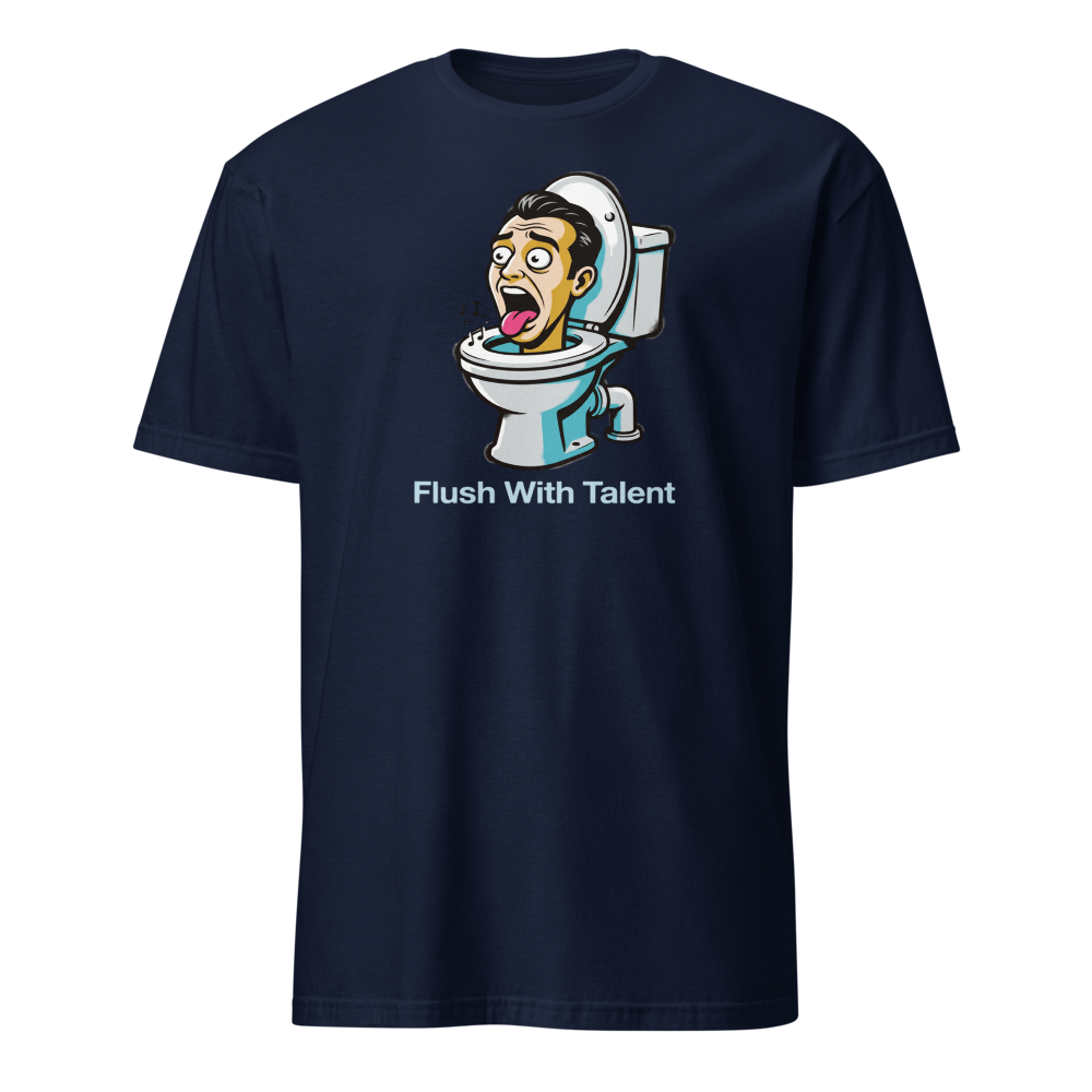 Opera Diva Toilet Stencil Meme Graphic Tee — navy front view