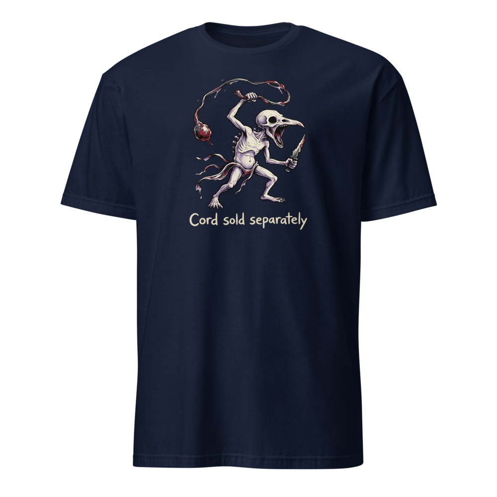 Cord Sold Separately Punk Eldritch Newborn Boss Tee — navy front view