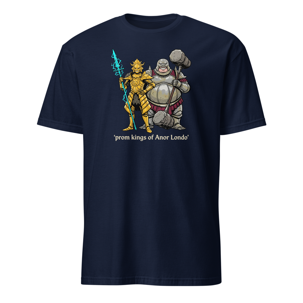 Prom Kings of the Cathedral Boss Duo Tee — navy front view