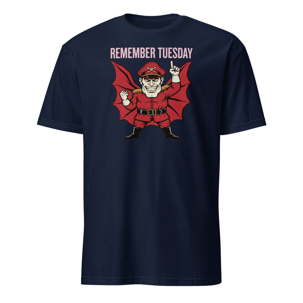 Remember Tuesday Cape Dictator Punk Boss Tee — navy front view
