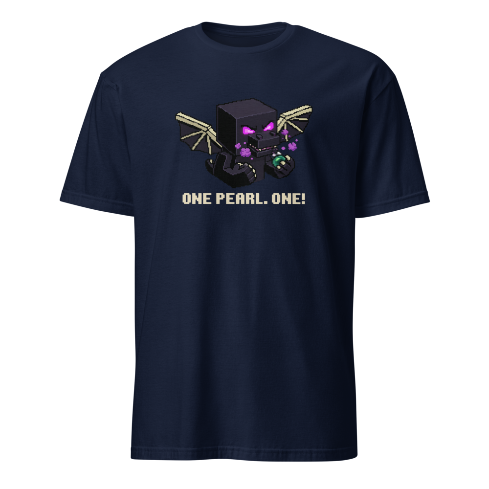 One Pearl Pixel Dragon Boss Tantrum Gamer Tee — navy front view