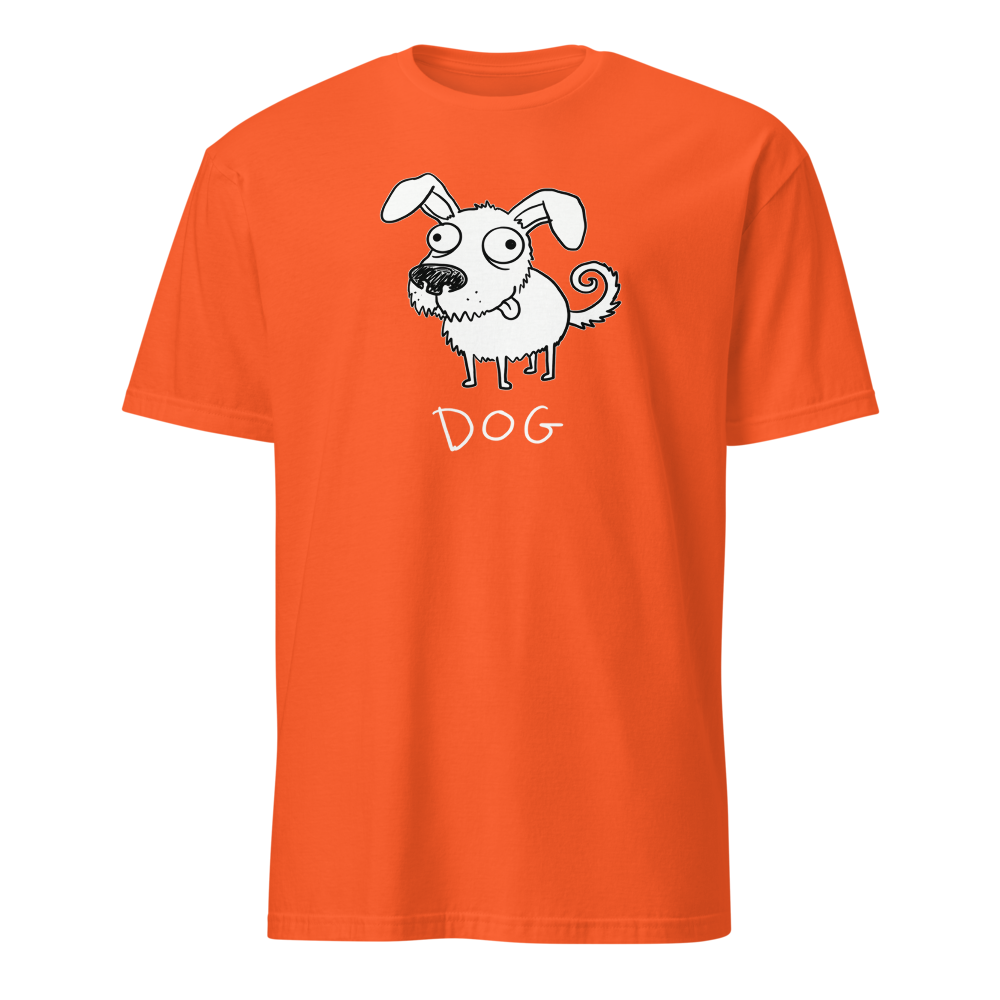 Bad Drawing Of A Dog Funny Doodle Tee — orange front view